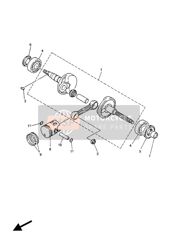 Yamaha CS50M JOG-R 2003 Crankshaft & Piston for a 2003 Yamaha CS50M JOG-R